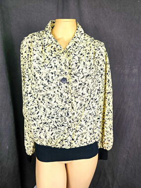Vintage Geometric Graphic Print 2 Piece Dress Set Bomber Top Pleated Skirt sz 10